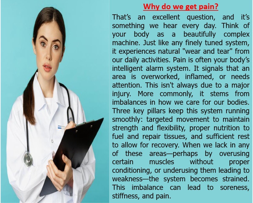 Therapist performing demonstrating pain