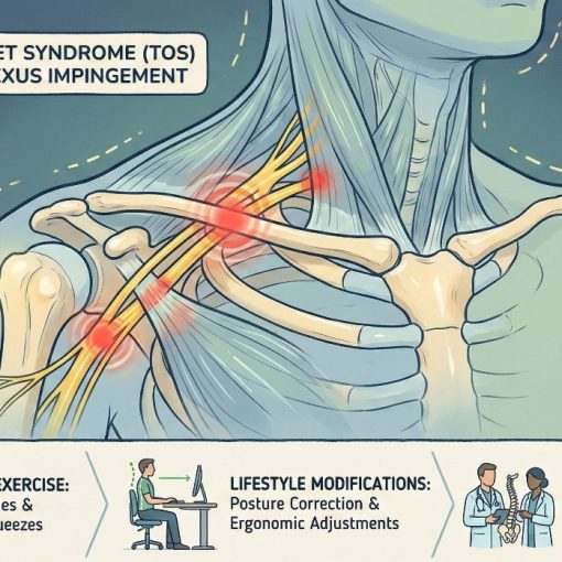 Photo shows three narrow pathway that cause "Thoracic Outlet Syndrome."